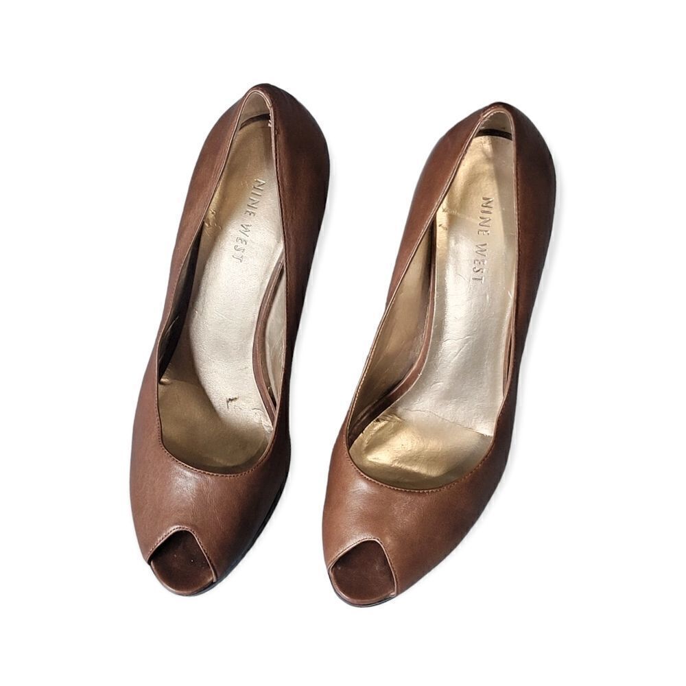 Nine West Leather Open Toe Heel